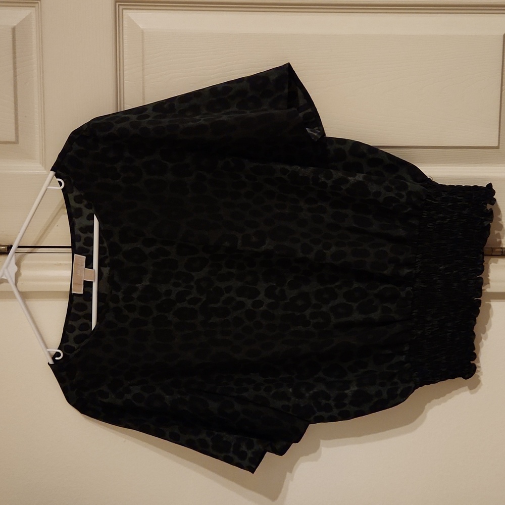 Micheal kors green leopard shirt xl